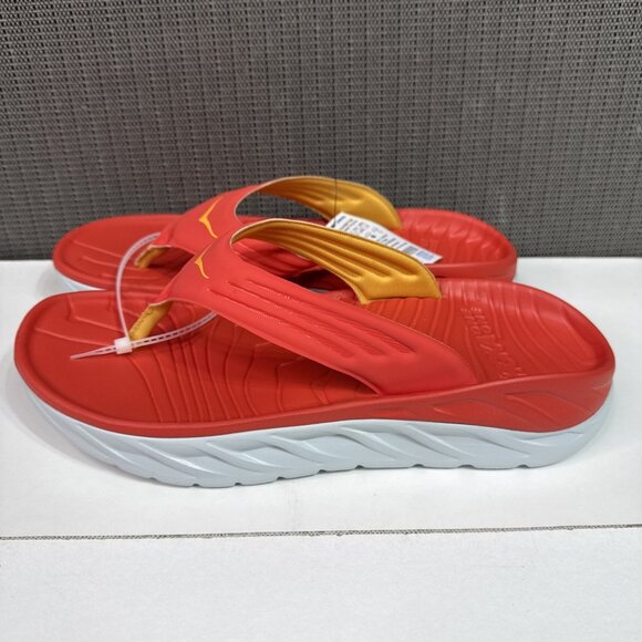MEN'S 9 HOKA ONE ONE ORA RECOVERY FLIP FLOPS Fiesta Amber Yellow Sandals Thongs - Picture 1 of 7